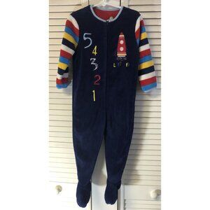 Next Size 2/3 Plush Fleece Rocket Zip Up Footie Sleeper